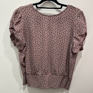 OLM Short Sleeve Top Mauve Polka Dots